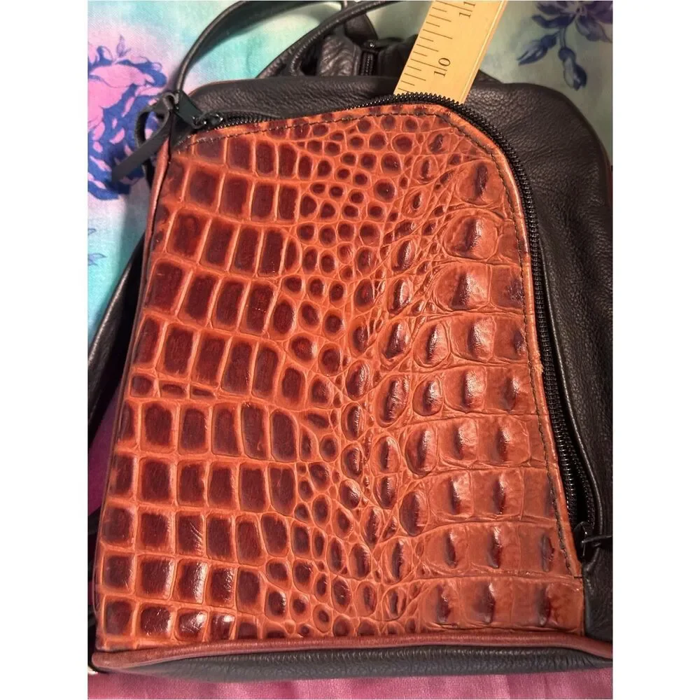 Artisan Lefty Leather CCW Sling/Backpack - Brahmin Croc Detail - Heavy Duty NEW